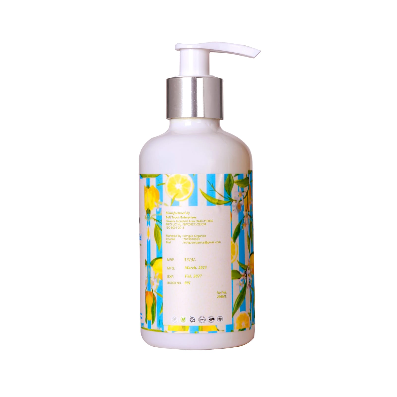 Intrigue Organics Lemon Shower Gel - Uplift, Energize & Refresh | No Sulphate | No Paraben | No Silicones | (200g) - Image 3