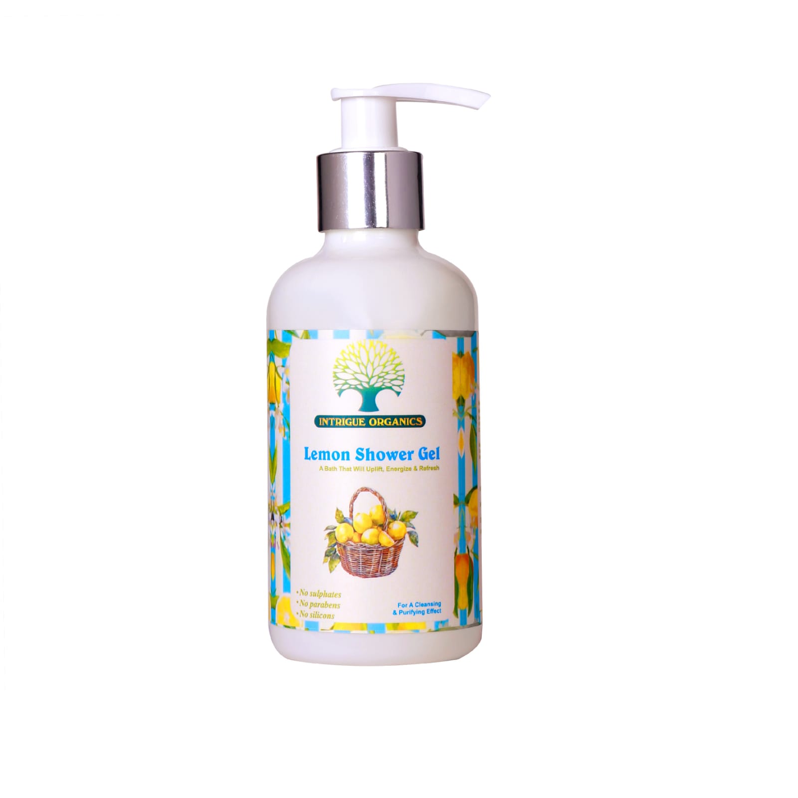 Intrigue Organics Lemon Shower Gel - Uplift, Energize & Refresh | No Sulphate | No Paraben | No Silicones | (200g)